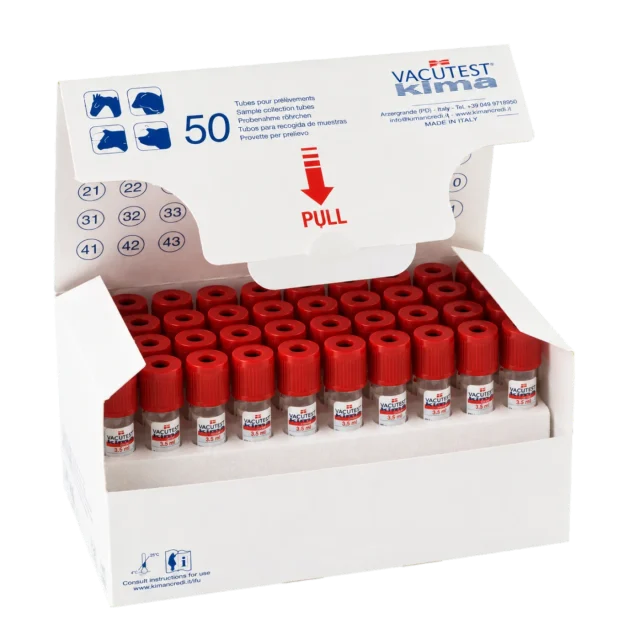 Eprubetă Vacutest Kima biochimie cu clot activator și gel separator, 3,5 ml, 13 × 75 mm