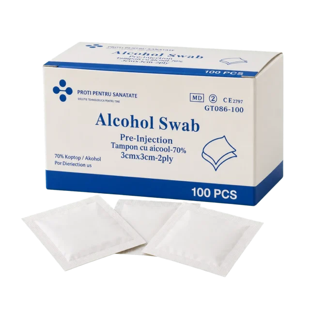 Comprese cu alcool pentru injecție, 100 buc/cutie
