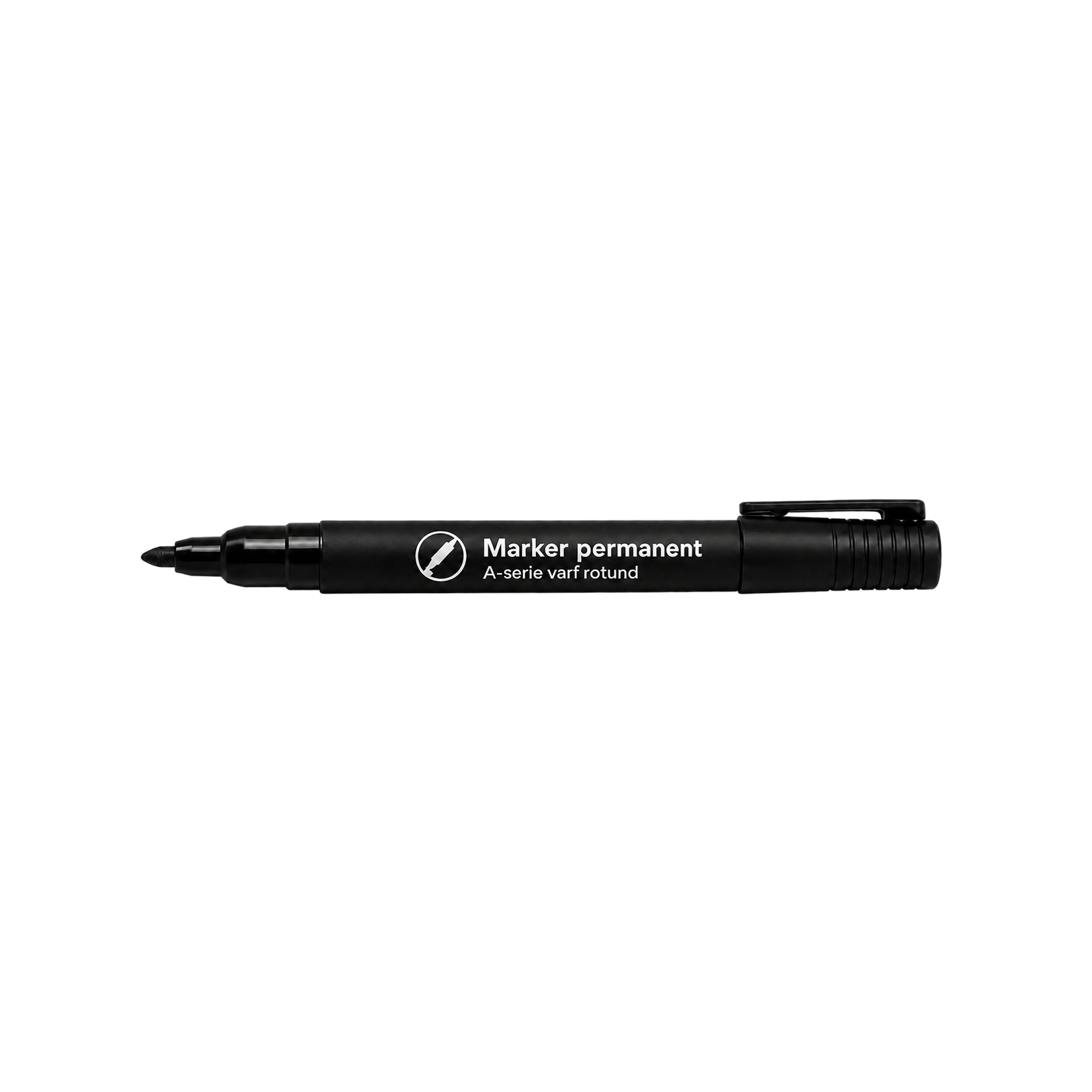 Marker permanent A-serie, vârf rotund, negru