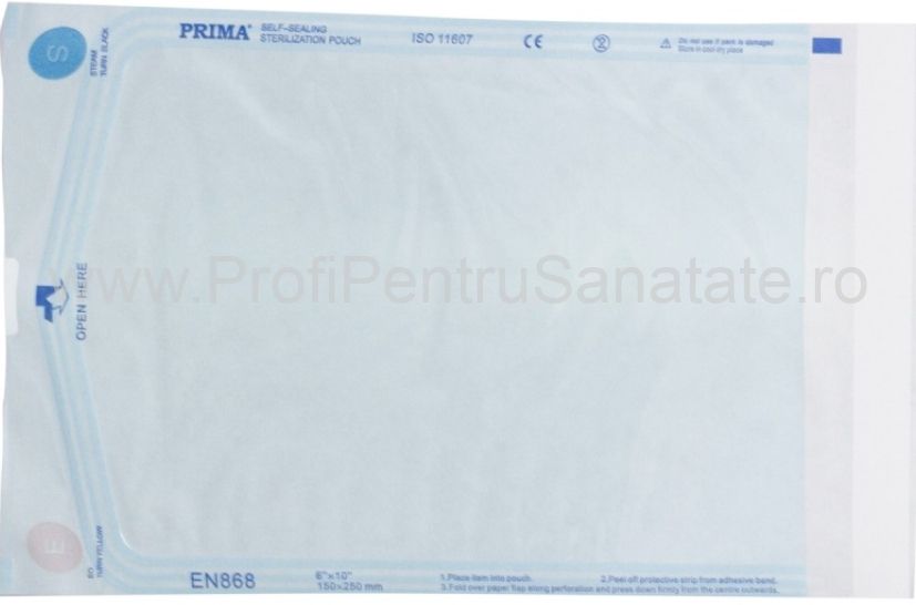 Pungi sterilizare autosigilante autoclav -200x400mm/100 buc