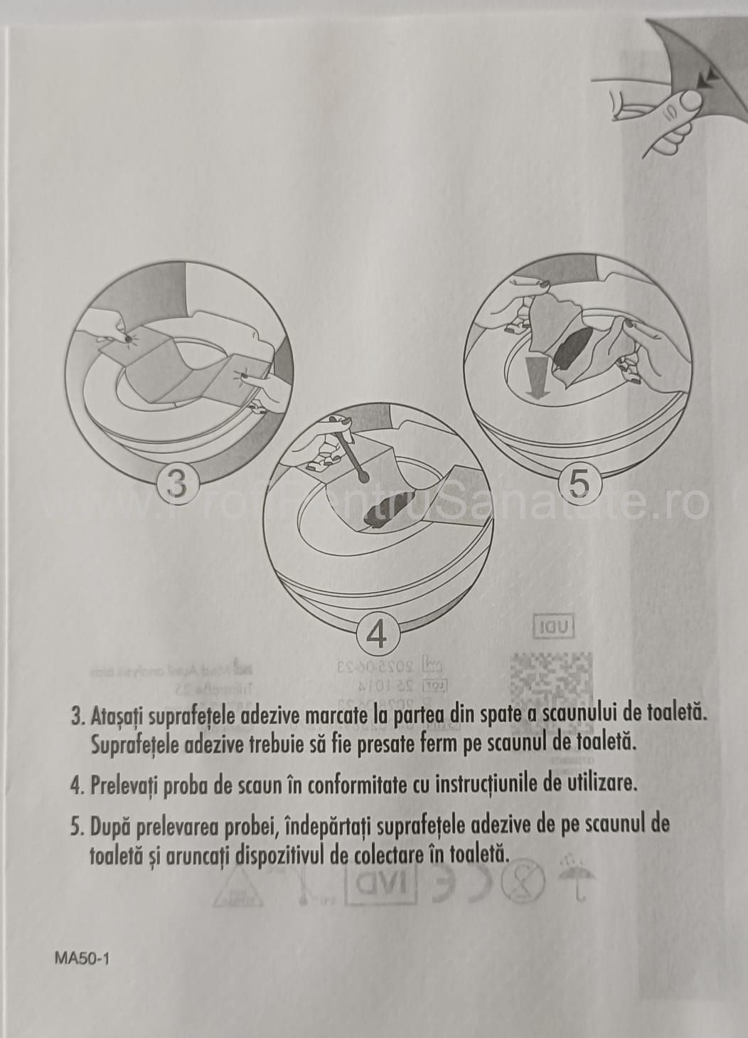 Folie adeziva pentru colectare materii fecale