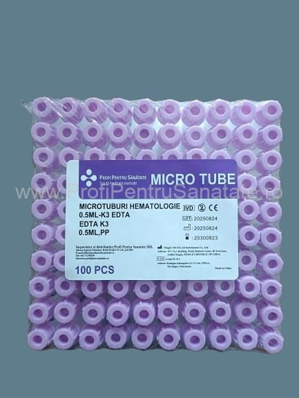 MICRO-eprubeta EDTA 0.5ml(100bucati/cutie)