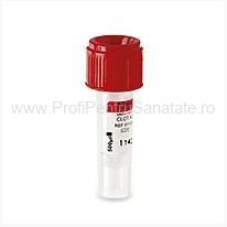 811020 - MICRO-eprubeta de biochimie cu clot activator capac roșu -500uL