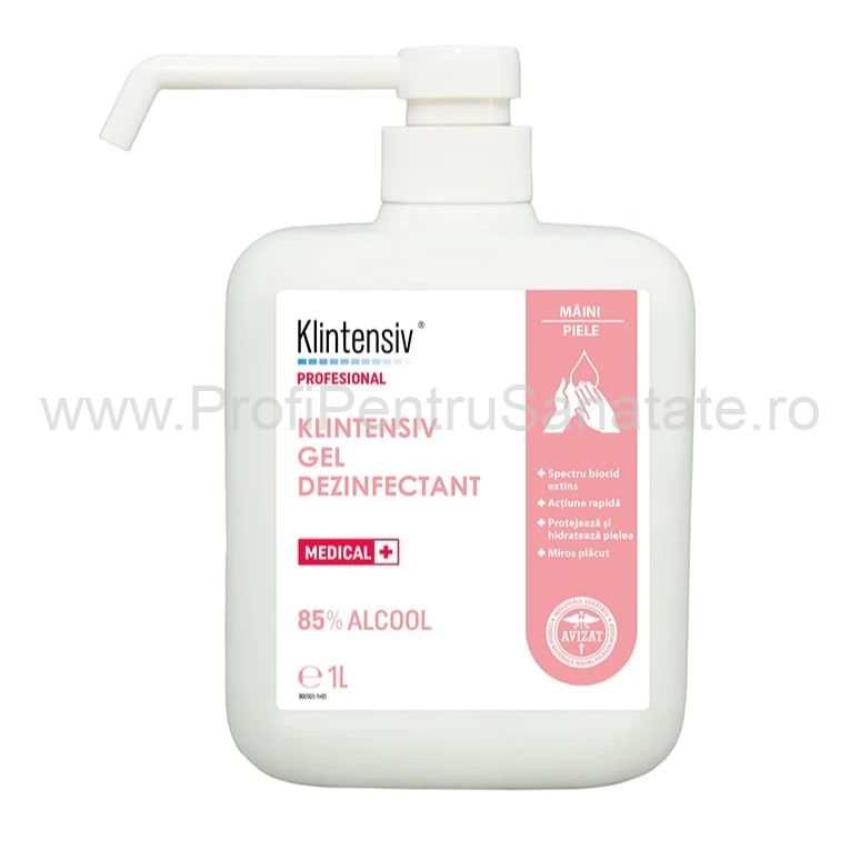 Gel dezinfectant pentru maini, Klintensiv, 1L -cub