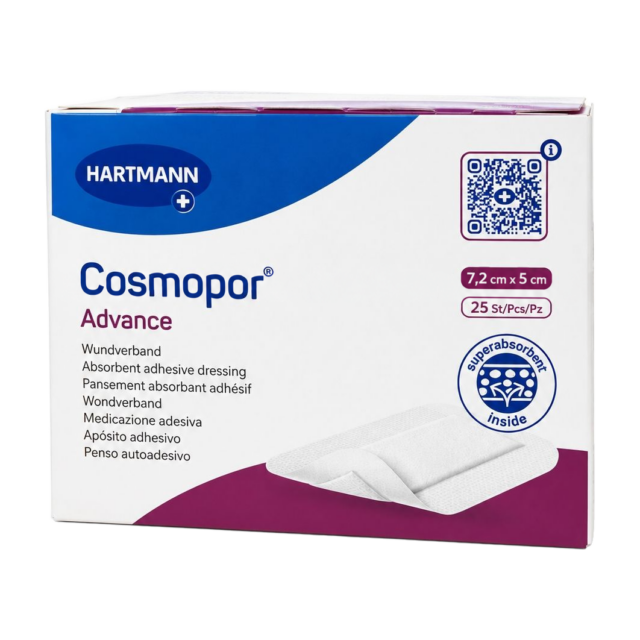Cosmopor Advance plasturi sterili, 7.2x5 cm, 25 buc/cutie