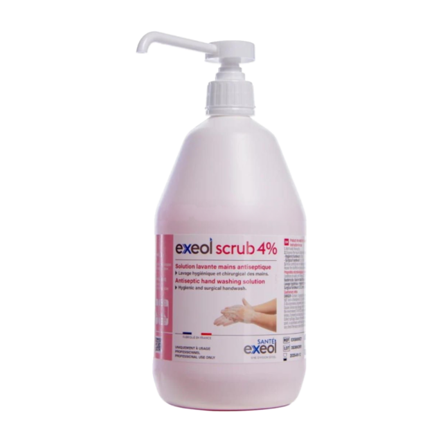 Exeol scrub 4% 1L-solutie antiseptica pentru spalarea mainilor