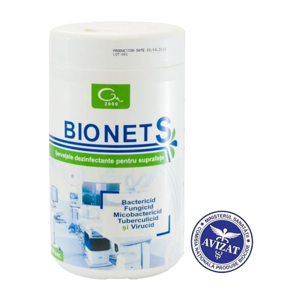 Servetele dezinfectante pentru suprafete, Bionet
