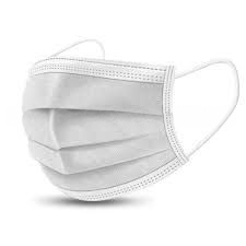 Masti medicale 3 straturi cu elastic- culoare alba (50 buc)